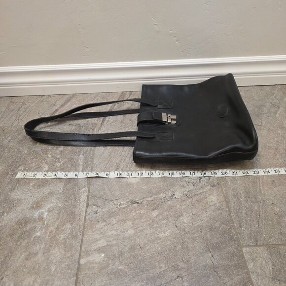 VTG Dooney and Bourke Black leather 2 Handle Tote Panama Collection 1980's - Picture 16 of 16